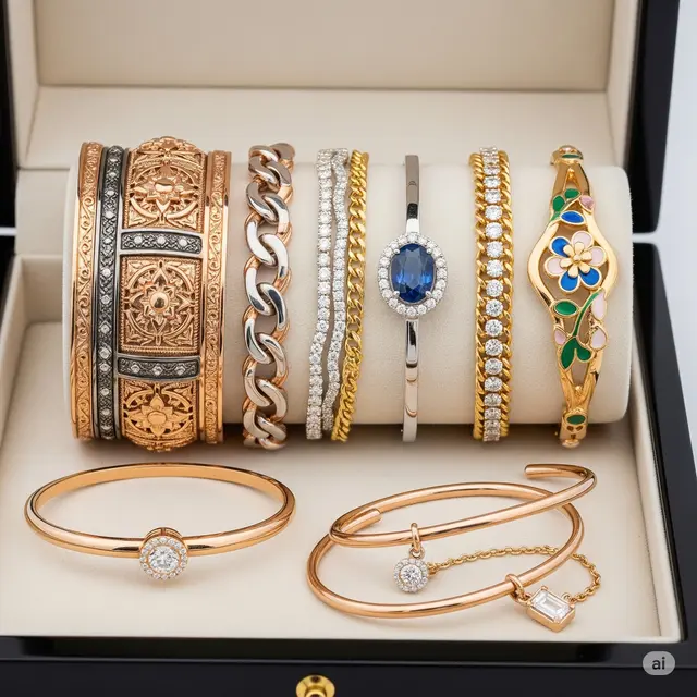 Gelang Emas Model Fancy Terbaru 2025. Foto: Gemini