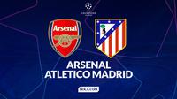 Cover prediksi Arsenal vs Atletico Madrid - Champions League. (Bola.com/Gregah Nurikhsani)