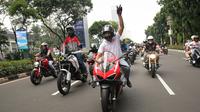 Ratusan penggemar Ducati melakukan rolling city di Jakarta (ist)