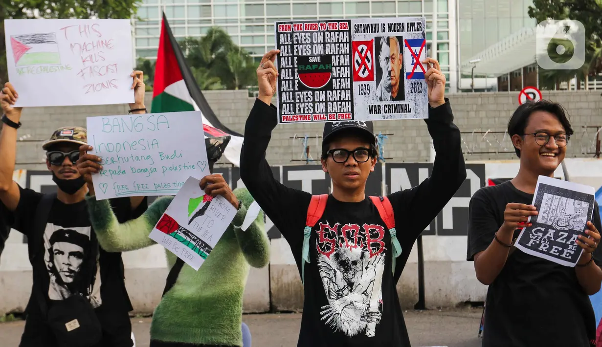 Aksi diharap bisa wadahi anak muda untuk bersuara dan menuntut agar genosida di Palestina segera dihentikan. (Liputan6.com/Herman Zakharia)