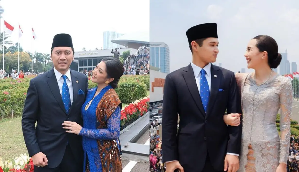 Aliya Rajasa dan Beby Tsabina tampil elegan saat dampingi suami yang dilantik jadi anggota DPR [@bebytsabina @ebynews.id]