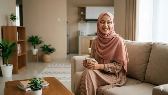 Model Gamis Lebaran Earth tone