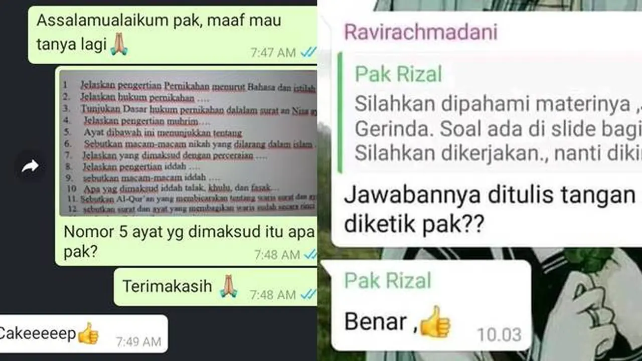 7 Chat Murid Tanya Tugas Ke Guru Biar Jelas Ini Malah Bikin Bingung