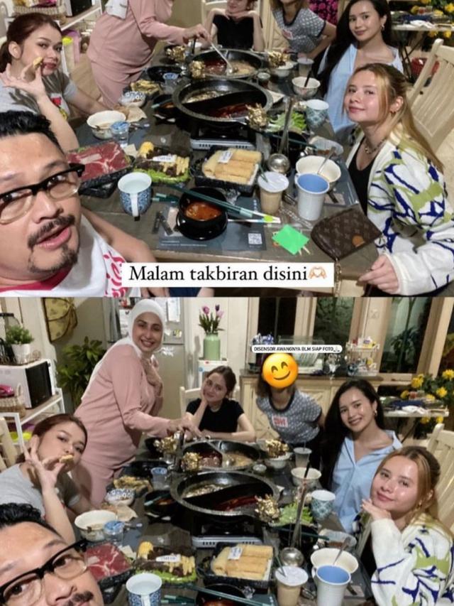 Rebecca Klopper berhijab ketika reuni Mermaid In Love di malam idul Adha (Foto: syifahadju via instagram)