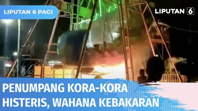 VIDEO: Wahana Kora-kora di Pasar Malam Kebakaran, Penumpang Histeris
