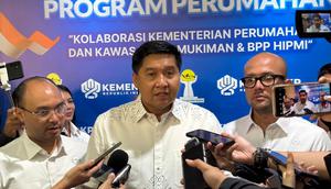 Menteri Perumahan dan Kawasan Permukiman (PKP) Maruarar Sirait dalam acara Sosialisasi Kredit Program Perumahan bersama Himpunan Pengusaha Muda Indonesia (HIPMI) di Jakarta, Minggu (7/9/2025). (Liputan6.com/Tira)