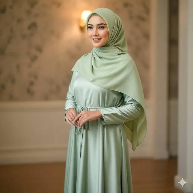 Dress Pastel dengan Tali Pinggang Adjustable
