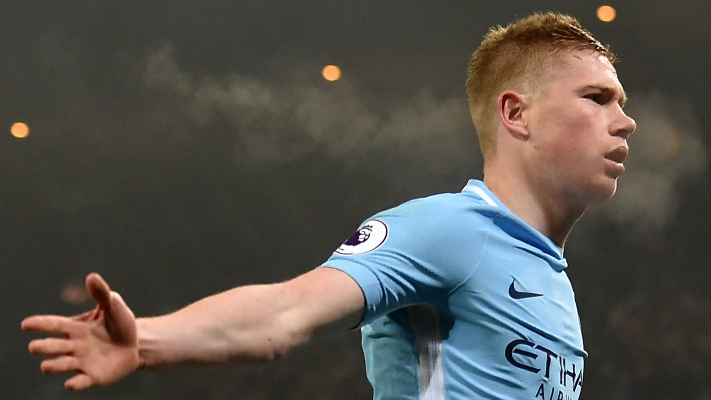 5. Kevin De Bruyne (Belgia) - Mencetak 10 gol pada semua ajang bersama Manchester City. (AFP/Paul Ellis)