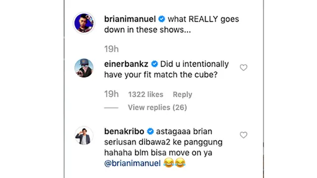 Komentar Pada Instagram @brianimanuel
