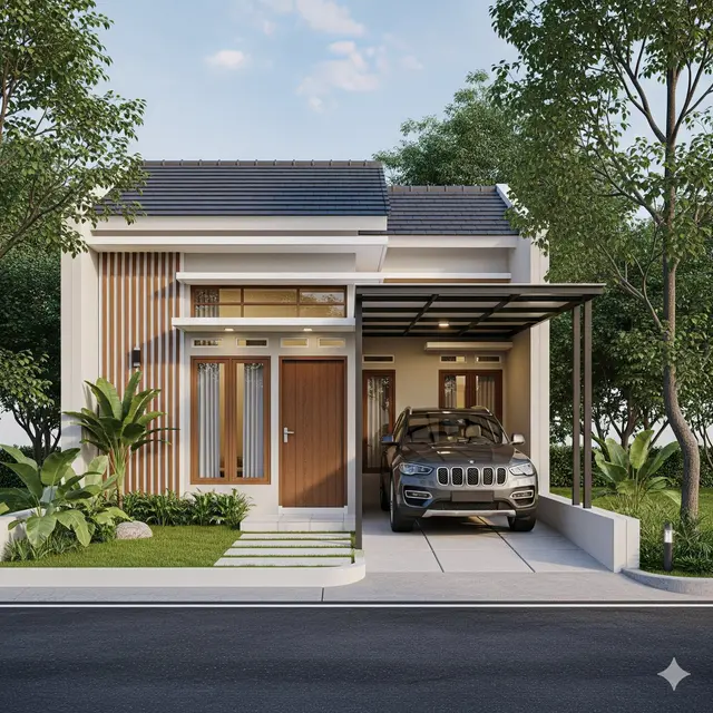 Desain dengan Carport Sederhana
