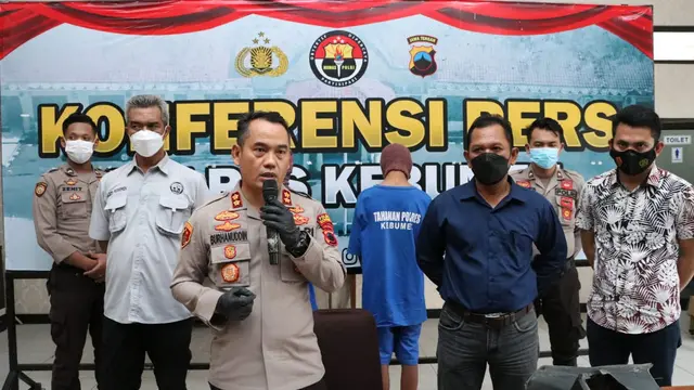 Konferensi pers pengungkapan kasus pembunuhan gadis belia di Kebumen, Jawa Tengah. (Foto: Liputan6.com/Polres Kebumen)