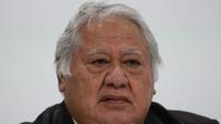 Perdana Menteri Samoa, Tuilaepa Sailele Malielegaoi, digambarkan pada tahun 2018, meminta masyarakat untuk tidak beralih ke "pengobatan alternatif" untuk campak. (Daniel Leal-Olivas/AFP)