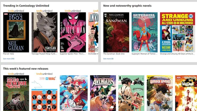 Tampilan situs ComiXology (amazon.com)