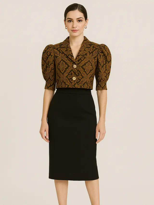 Model Blazer Crop Batik Kekinian untuk Wanita Karier