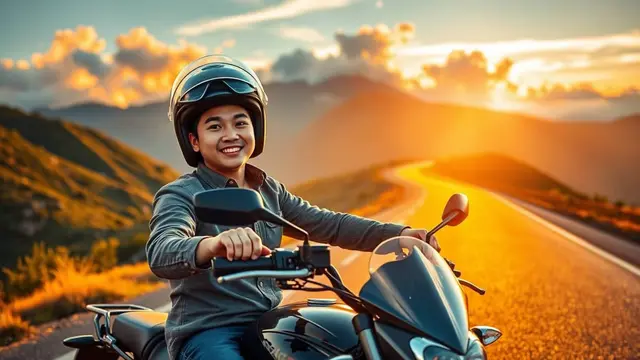 mengendarai motor