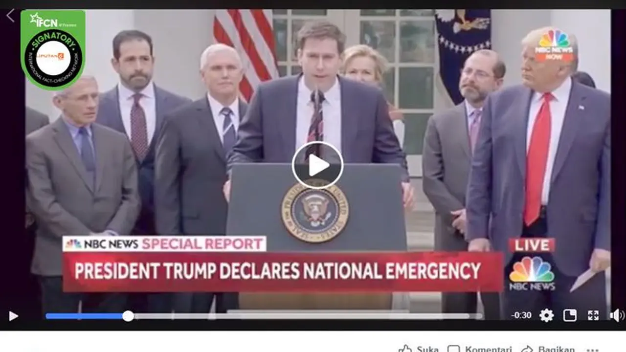 Gambar Tangkapan Layar Video Konferensi Pers Presiden Amerika Serikat Donald Trump