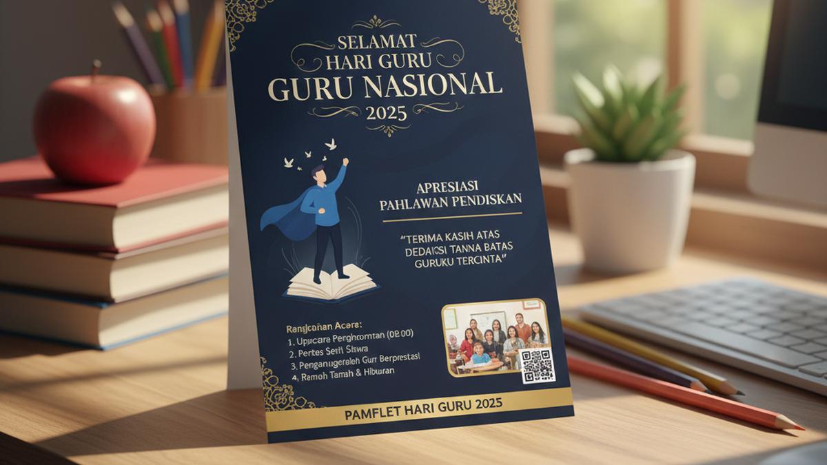 Rekomendasi 7 Pamflet Hari Guru 2025 dengan Desain Menarik &amp; Informatif