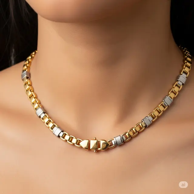 Model Kalung Emas yang Tidak Mudah Putus Rantai Box Clasp Platinum. Foto: Gemini