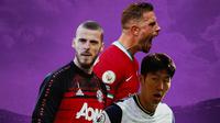 Ilustrasi - Jordan Henderson, Son Heung-min, David De Gea (Bola.com/Adreanus Titus)