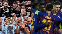 Treble Winners kemungkinan akan terjadi musim ini. Tercatat ada empat tim papan atas eropa yang siap meraih kesuksesan tersebut. Terakhir gelar treble winner diraih Barcelona empat tahun silam. (Kolase Foto AFP)