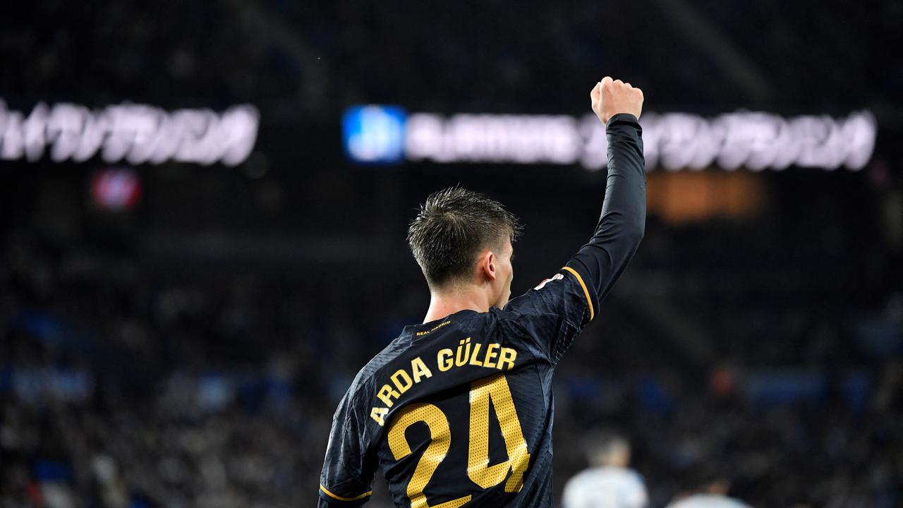 Selebrasi Arda Guler saat Real Madrid melawan Real Sociedad di LaLiga