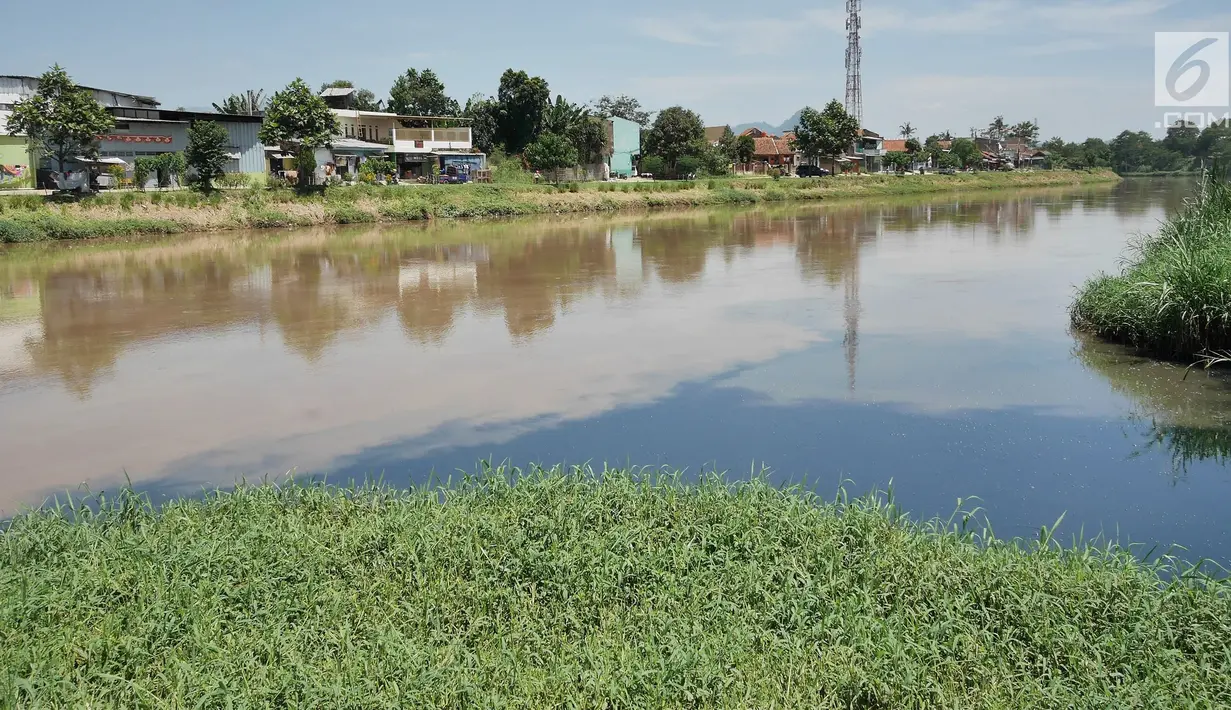 Suasana Sungai Citarum di Cicukang, Bandung, Jawa Barat, Rabu (3/4). Pemerintah berencana merevitalisasi Sungai Citarum dalam enam tahun ke depan. (Liputan6.com/Herman Zakharia)
