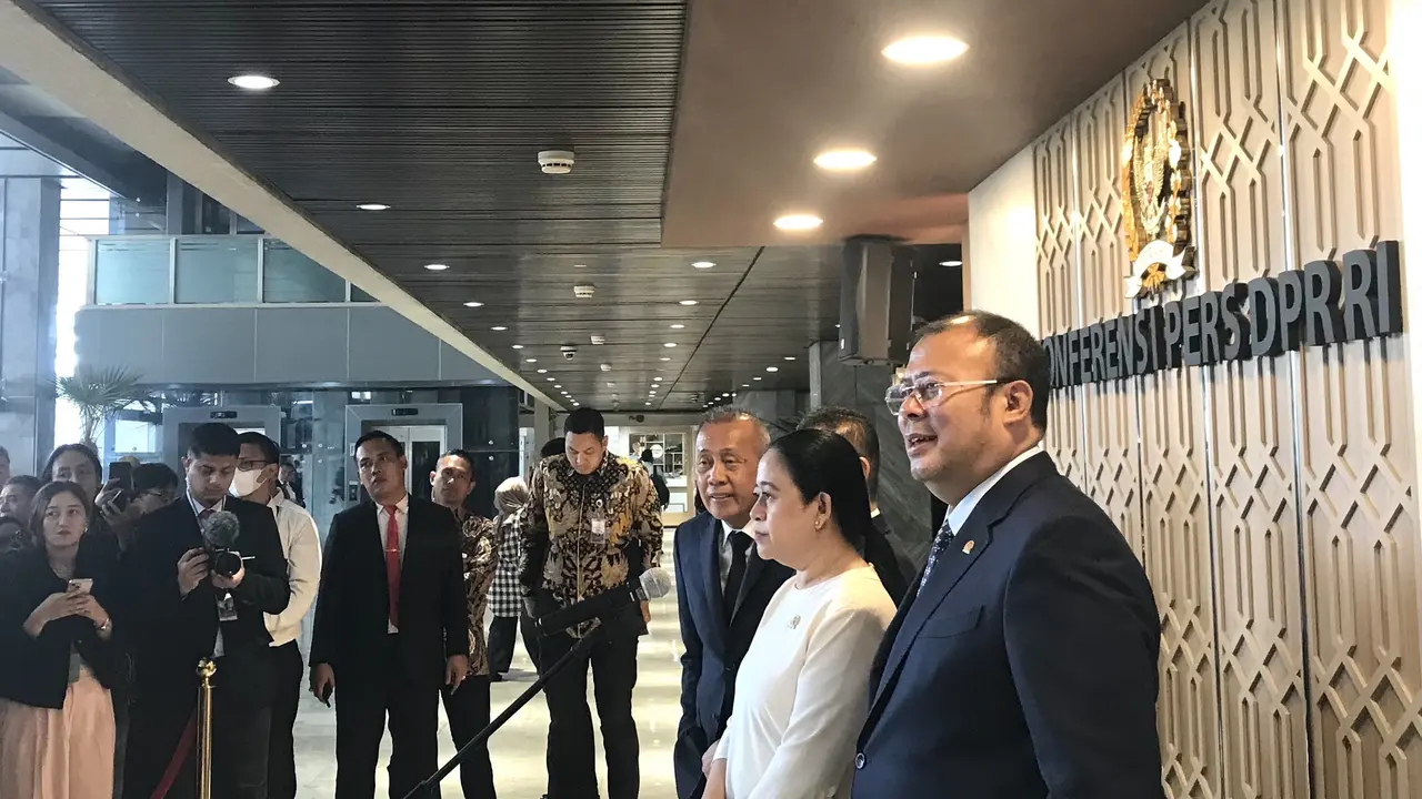 Ketua DPR RI, Puan Maharani bersama Sejumlah Pimpinan DPR RI saat sesi wawancara di Kompleks DPR/MPR. (Istimewa)