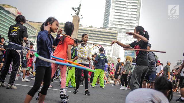 Senangnya Anak-Anak Bermain Permainan Tradisional di CFD