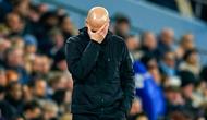 Pelatih Manchester City, Pep Guardiola, tampak kecewa setelah gagal meraih kemenangan saat menjamu Nottingham Forest pada laga Liga Inggris di Etihad Stadium pada Kamis (5/3/2026). (AP Photo/Dave Thompson)