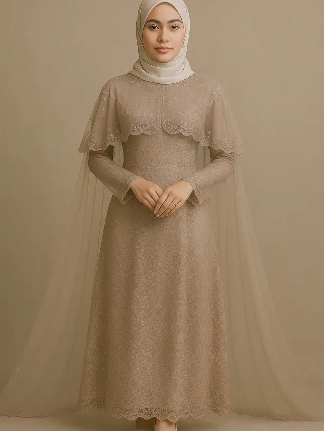 Model Gamis Brokat Kombinasi Tile (Foto: ChatGPT)