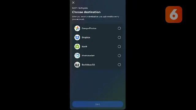 Cara Backup IG Story ke Google Photos atau Dropbox sebelum Archive Instagram dihapus permanen. Liputan6.com/Iskandar