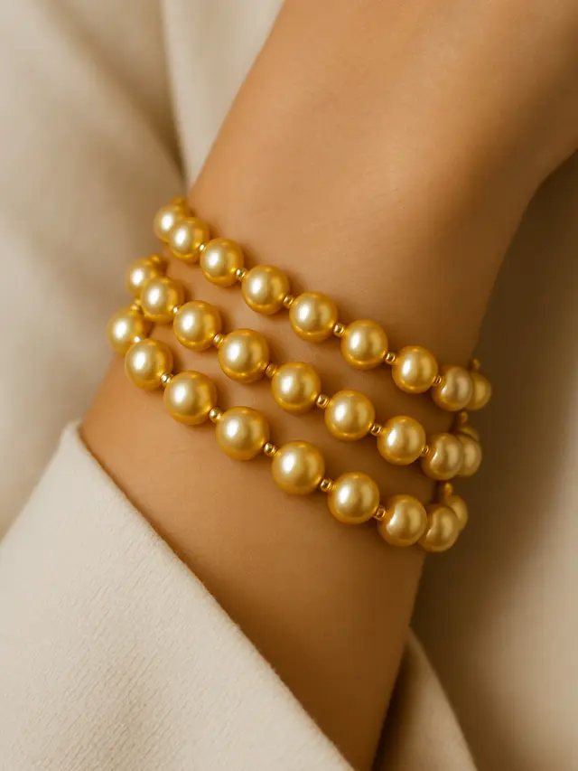 Model Gelang Emas Kombinasi Mutiara Classy (Image by ChatGPT)