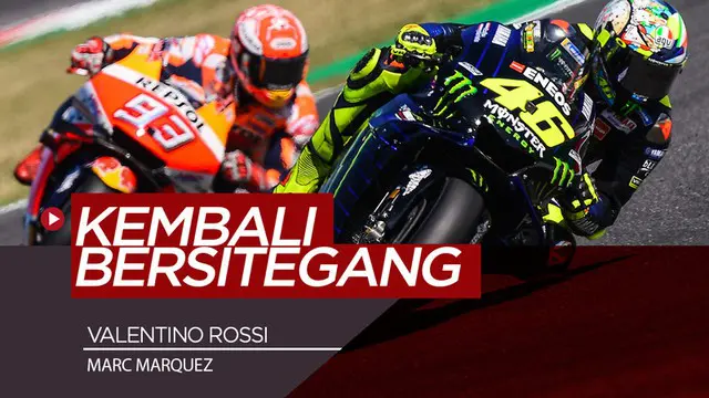 VIDEO: Tegang, Rossi dan Marquez Saling Menyalip di Kualifikasi MotoGP San Marino