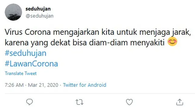 cuitan warganet jaga jarak