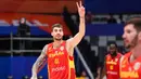 Pebasket Spanyol, Juancho Hernangomez melakukan selebrasi setelah mencetak poin pada laga Grup G Piala Dunia FIBA 2023 melawan Iran di Indonesia Arena, Senayan, Jakarta, Rabu (30/08/2023). Spanyol menang dengan skor 85-65. (Bola.com/Bagaskara Lazuardi)