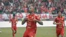 Seleberasi Gustavo Almeida usai mencetak gol keduanya ke gawang Semen Padang pada laga pekan terakhir BRI Super League 2025/2026 pada Sabtu (23/5) sore WIB. (Bola.com/Abdul Aziz)