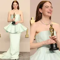 Lihat di sini beberapa potret detail gaun kemenangan Emma Stone yang sobek saat terima piala Best Actress di Oscar 2024.