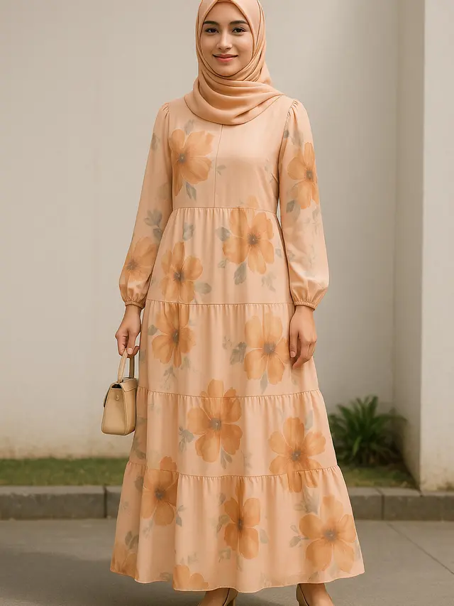 Gamis Motif Floral Warna Pastel Terbaru (Foto: ChatGPT)