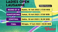 Link Live Streaming WTA Ladies Open Lausanne 2022 di Vidio Pekan Ini. (Sumber : dok. vidio.com)