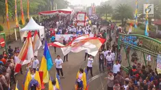 Menjelang berlangsungnya event olahraga terbesar Asian Games 2018 pada Agustus mendatang, Parade Asian Games digelar pada Minggu (13/5/2018).