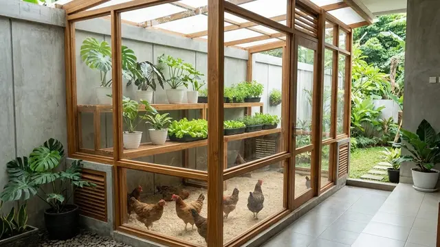 Kandang Ayam dan Greenhouse Mini