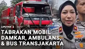 Mobil Damkar Tabrakan Beruntun dengan Lima Kendaraan di Cakung