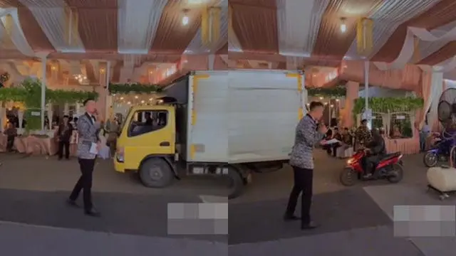 Pengendara terobos acara hajatan (TikTok/@afridachan7)