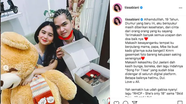 Song For Tissa, Kado Spesial dari Dul Jaelani untuk Ulang Tahun Tissa Biani