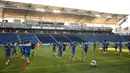 Para pemain Iran mengikuti sesi latihan di Carson Sports Park, California pada Minggu 14 Juni 2026, menjelang pertandingan Grup G Piala Dunia 2026 melawan Selandia Baru. (Patrick T. Fallon/AFP)