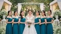 7 Model Baju Bridesmaid Emerald Blue, Terlihat Anggun dan Kompak
