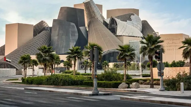 Ilustrasi Museum Guggenheim Abu Dhabi, di Abu Dhabi, Uni Emirat Arab.
