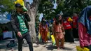 Stok beras yang disiagakan untuk kegiatan GPM Serentak di Jatim sebanyak 2.491 ton. (Juni KRISWANTO/AFP)