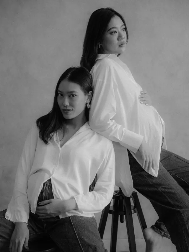 Hamil Bareng, Ini 7 Maternity Shoot Alika Islamadina Bersama Sahabat