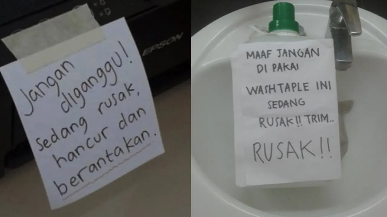 6 Pemberitahuan Barang Rusak Ini Curi Perhatian, Kocak